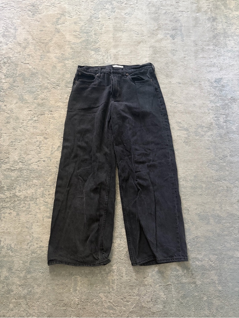 Abercrombie & Fitch Charcoal High-Rise Wide Leg Jeans